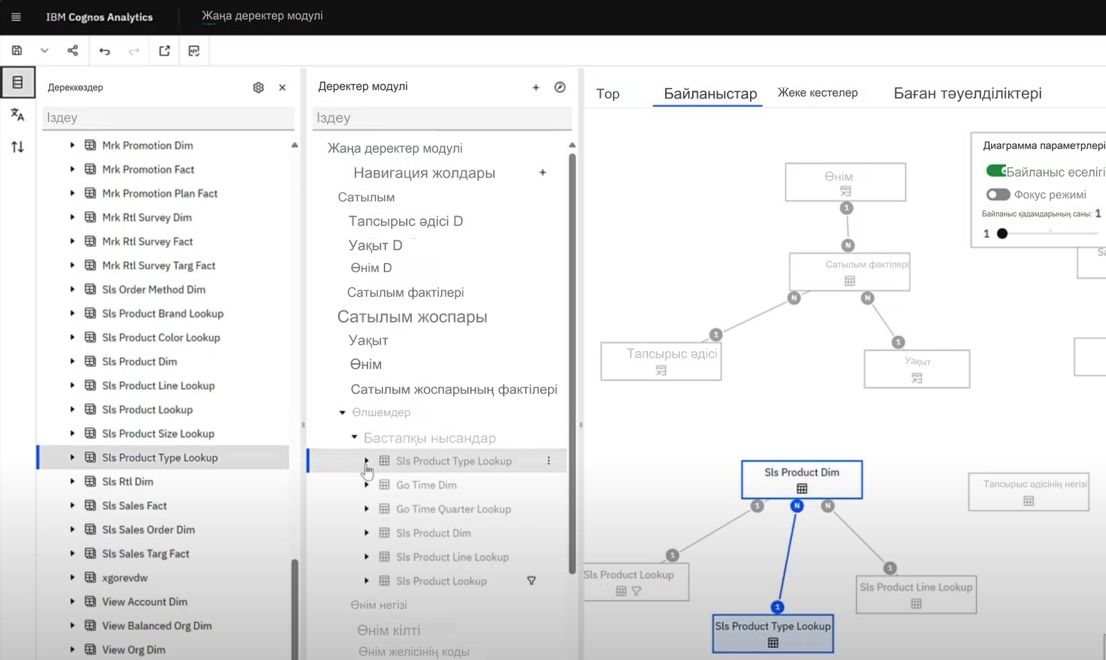 IBM Cognos Analytics: деректерді модельдеу