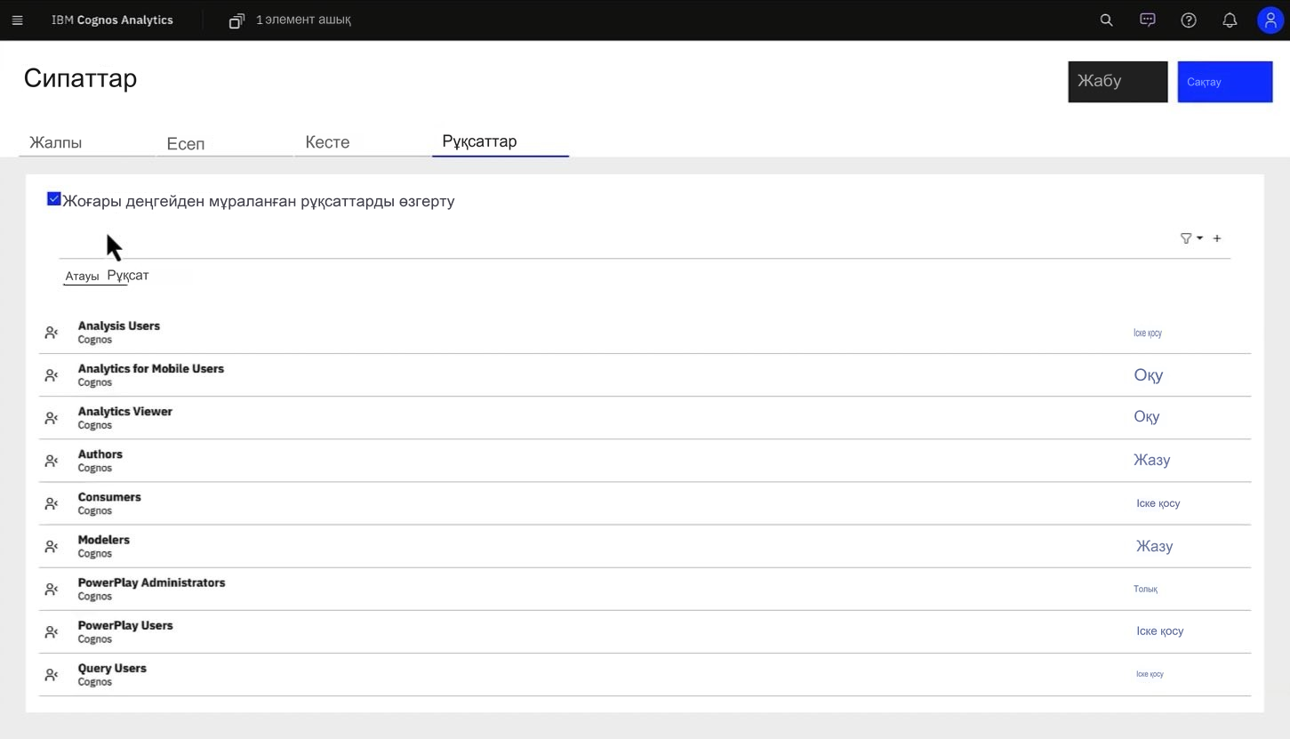IBM Cognos Analytics: қауіпсіздік