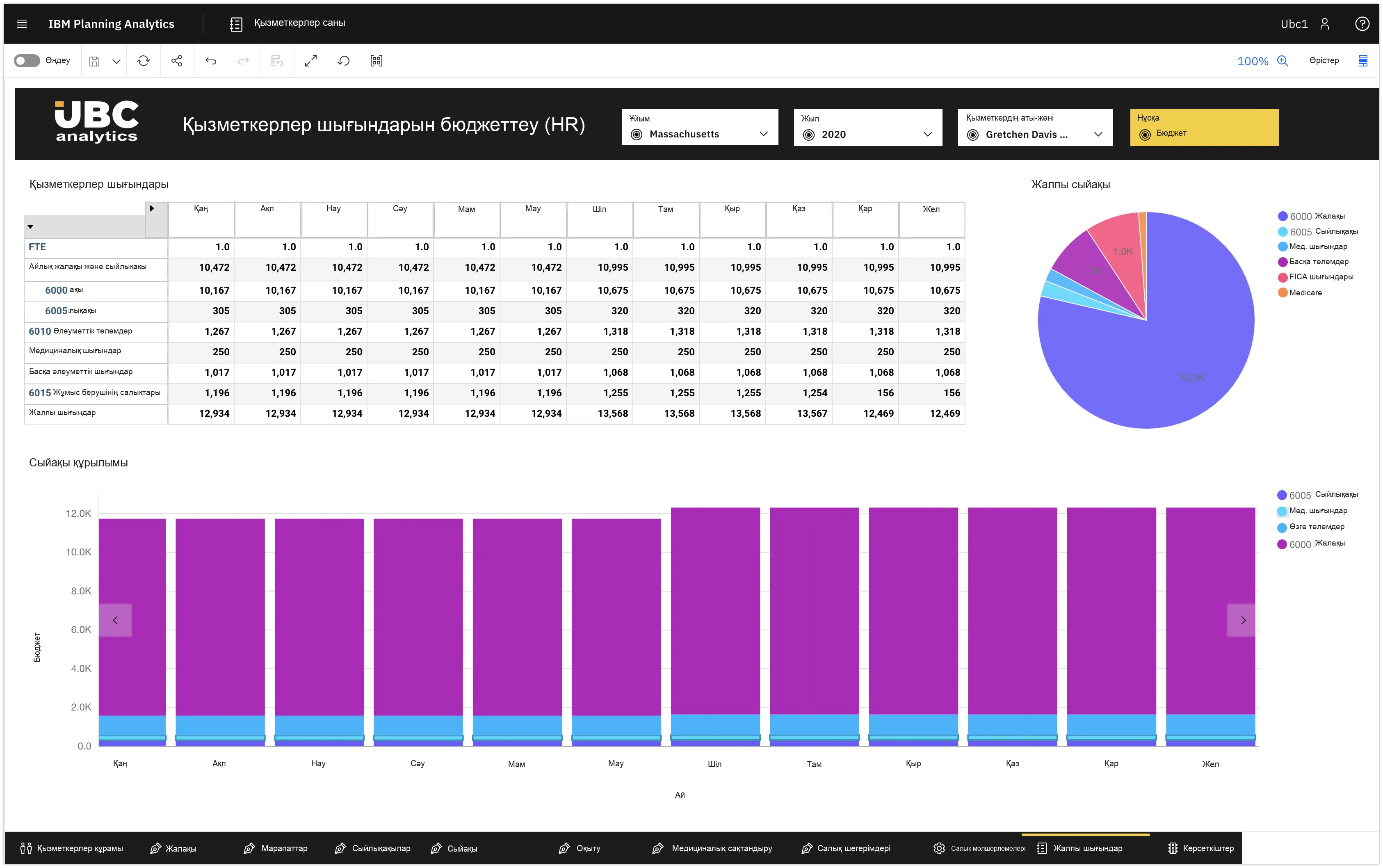 Құрылыстағы және әзірлеудегі бюджеттеу: IBM Planning Analytics - UBC Analytics HR шығындарын бюджеттеуді алдын ала қарау