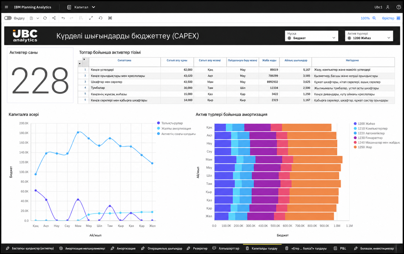 Құрылыстағы және дамудағы бюджеттеу: IBM Planning Analytics - UBC Analytics Капиталдық шығындарды бюджеттеу (CAPEX) алдын ала қарау