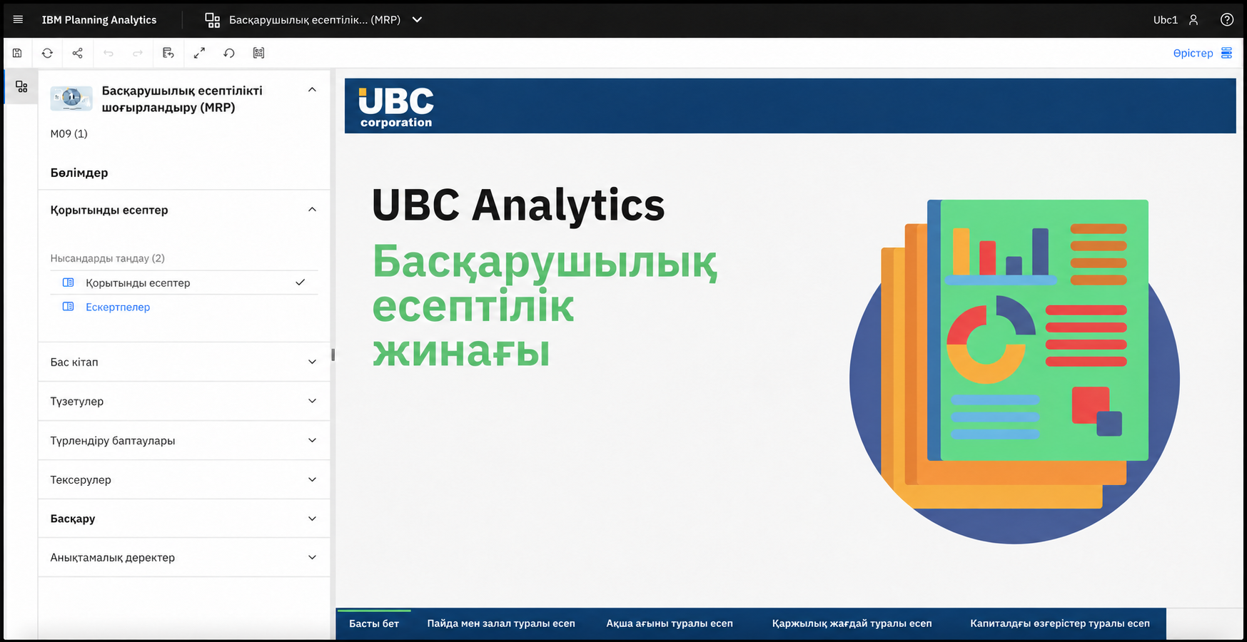 IBM Planning Analytics UBC Analytics MRP консолидациясы
