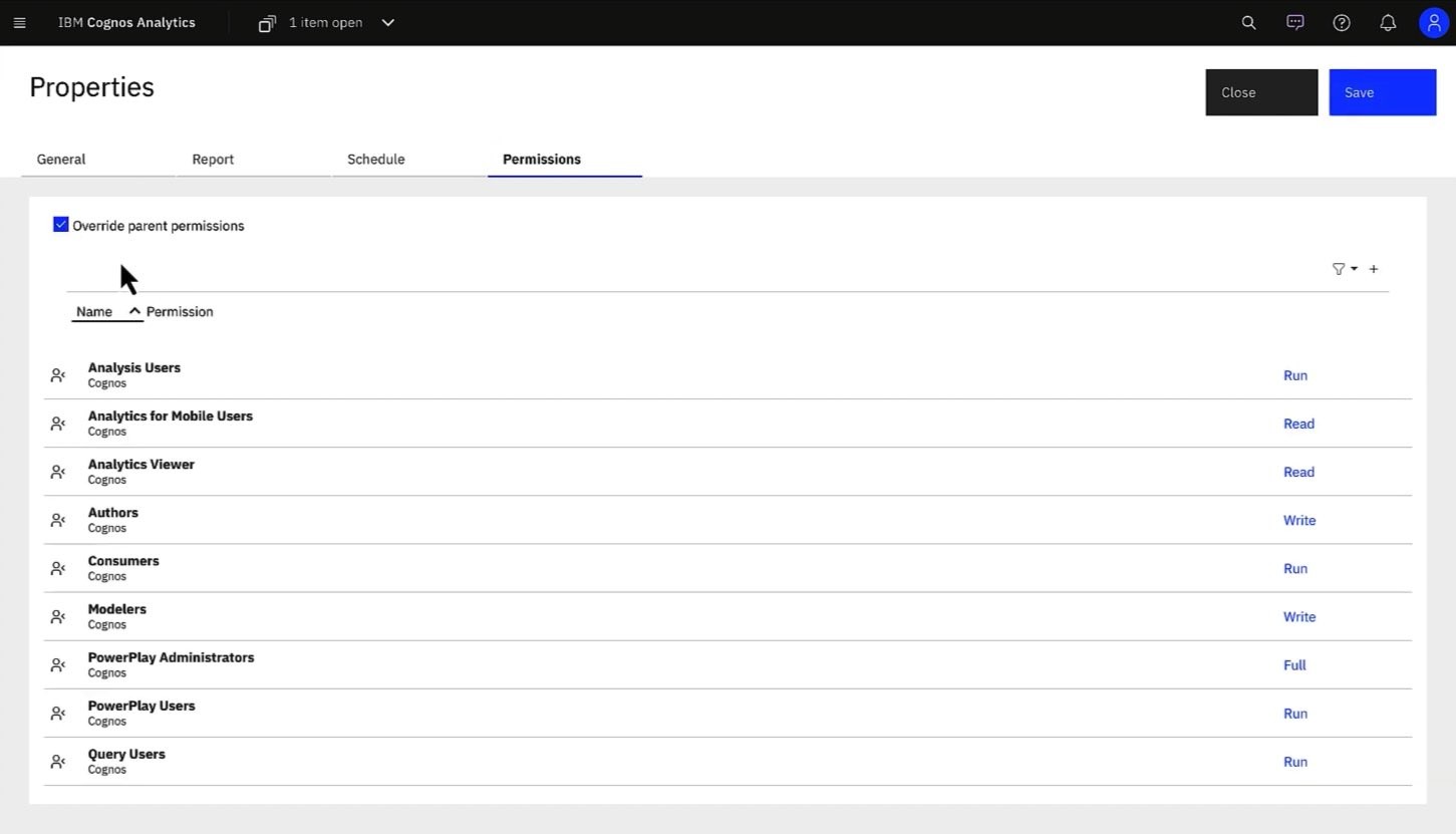 IBM Cognos Analytics Security